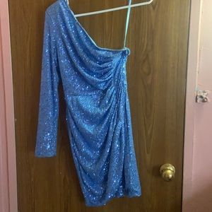 One Shoulder Sequin Dress